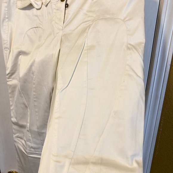 Coast Weber Ahaus women's size 44 IT off-white elastic waist satin pants 32x28 - Picture 3 of 10